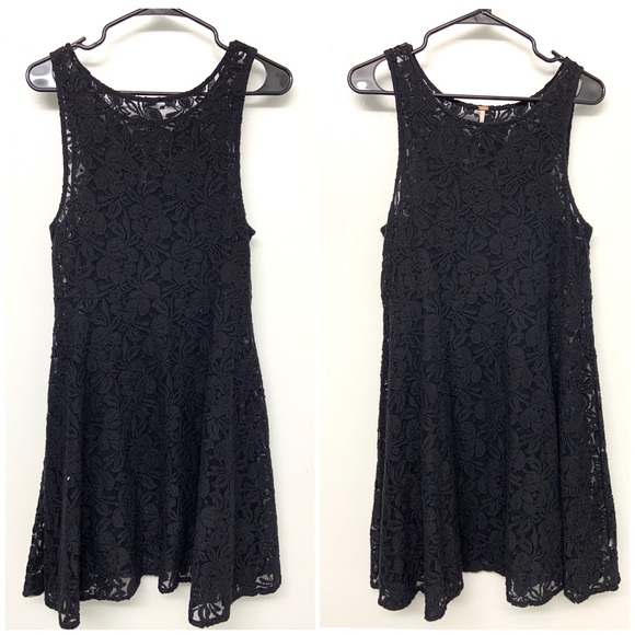Free People Sleeveless Black Lace Boho Dress Small - Picture 2 of 8